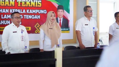 Kabupaten Lampung Tengah melalui Dinas Pemberdayaan MasyarakaPemerintaht dan Kampung (PMK) menggelar Bimbingan Teknis (Bimtek) bagi Panitia Pemilihan Kepala Kampung Tahun 2026.