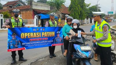 Ops Patuh Krakatau 2026, Satlantas Polres Lampung Tengah Edukasi Pengguna Jalan Tentang Tertib Berlalu Lintas